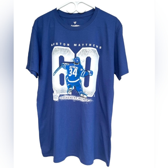 Fanatics Shirts Toronto Maple Leafs Auston Matthews Fanatic Branded Blue Goal Record Tee